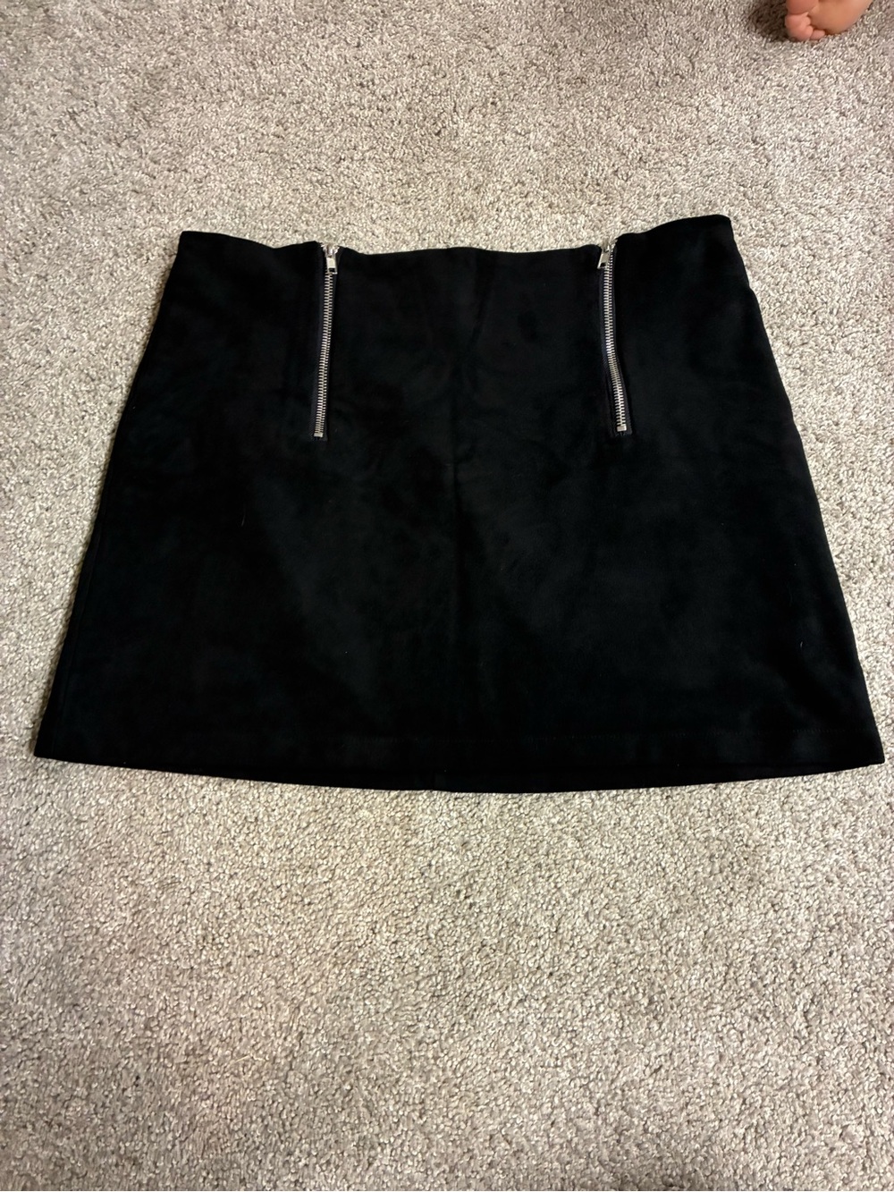 Forever 21 Black Mini Skirt with Dual Front Zippers